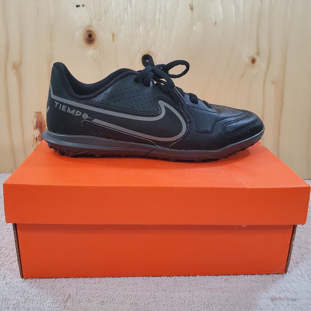 Nike Tiempo Junior Legend 9 Club Turf Soccer Shoe Youth Size 2Y - Black